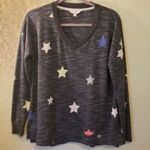 Women's Secret Treasures Grey Long Sleeve Stars Sweater Size Small